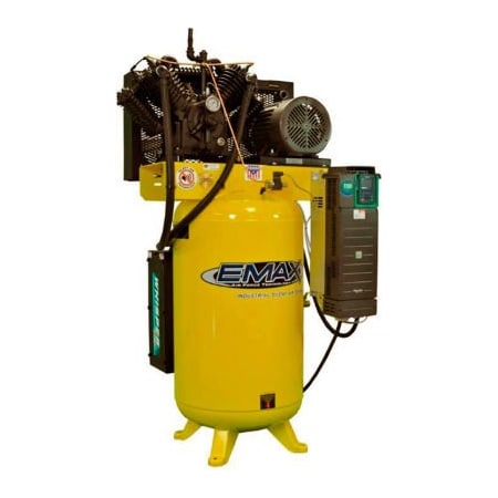 Emax Compressor EMAX Smart Air 7.5HP Vari Speed 2-Stage Compressor, 80 Gal, Vert, 100 PSI, 31 CFM, 208-240V EVR07V080V13
